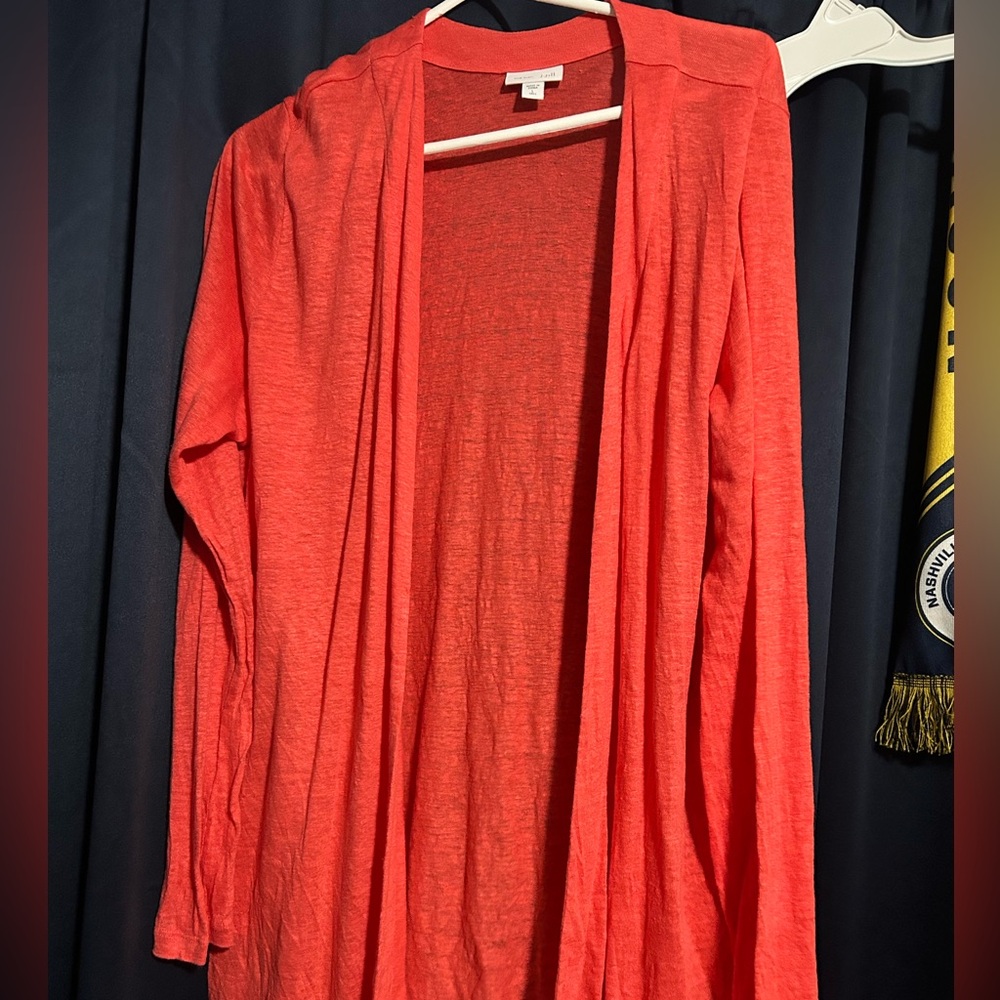 J. Jill Vibrant Red Open Cardigan